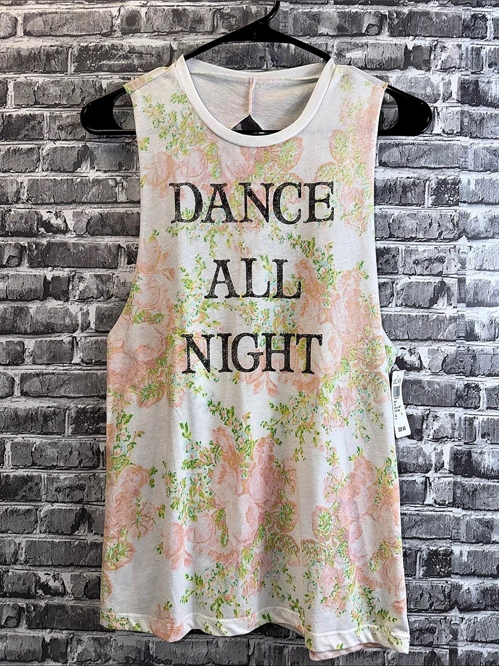 NWT DeLia's Dance All Night Floral Tank Top Pink & White XS